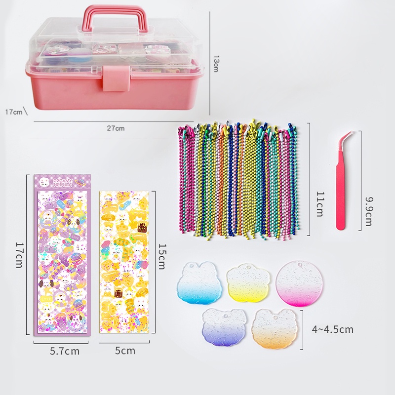 644pcs Kartu Stiker Kartun Mewah Kemas Box Bahan Set Anak Dekoratif DIY Stiker Tools Set