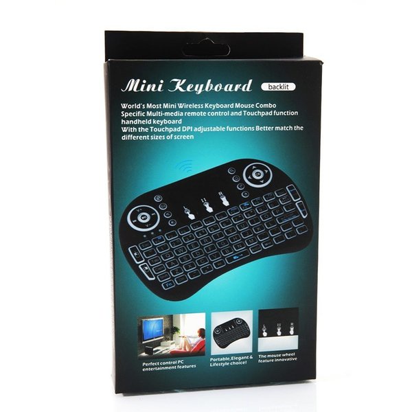 Mini Keyboard i8 Backlit Lithium 1020mAh Wireless Backlight Touchpad