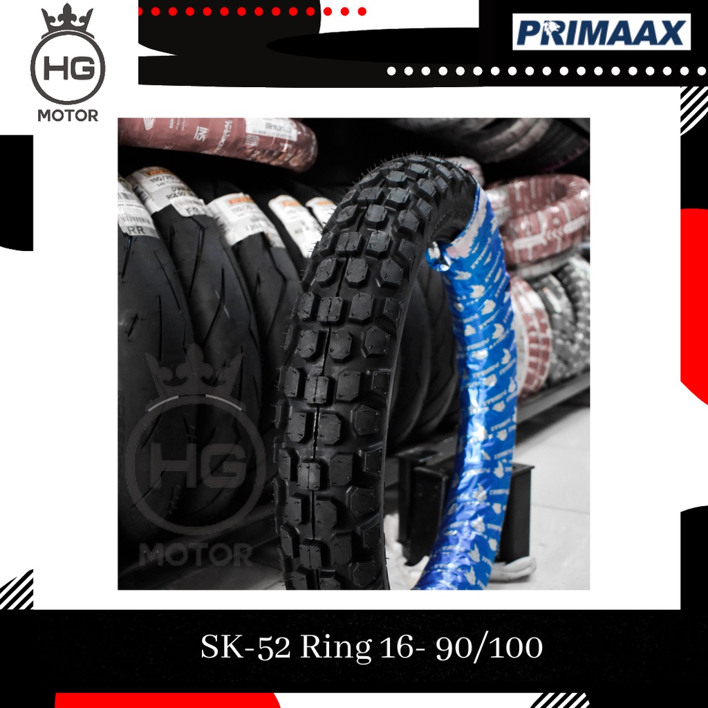 BAN LUAR PRIMAAX DUAL PURPOSE SEMI TRAIL SK 52 90/100 RING 16 & SK 52 70/100-19 SK52