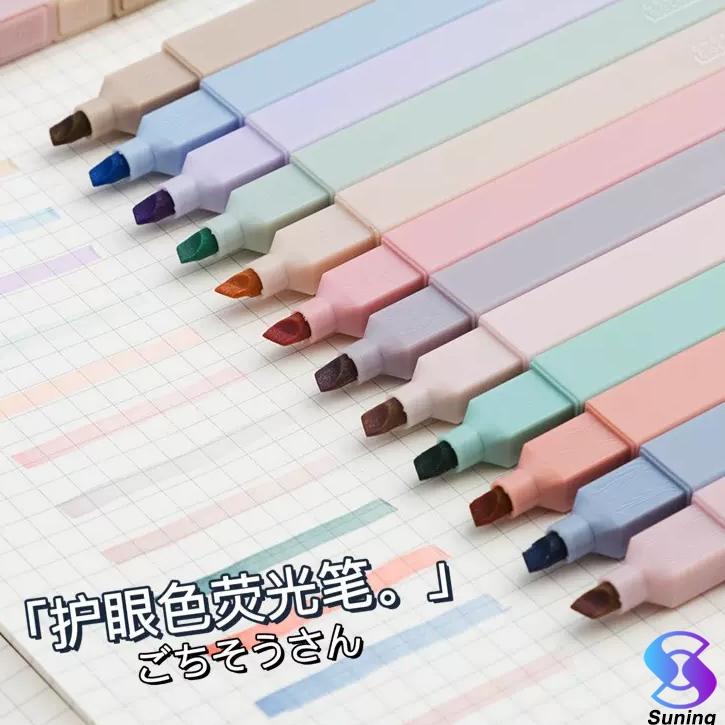 

➻Ready✴ F77T9 Stabilo highlighter pastel marker Highlighter marker Morandi color & Macron pastel double tip 6 colors 84 Best