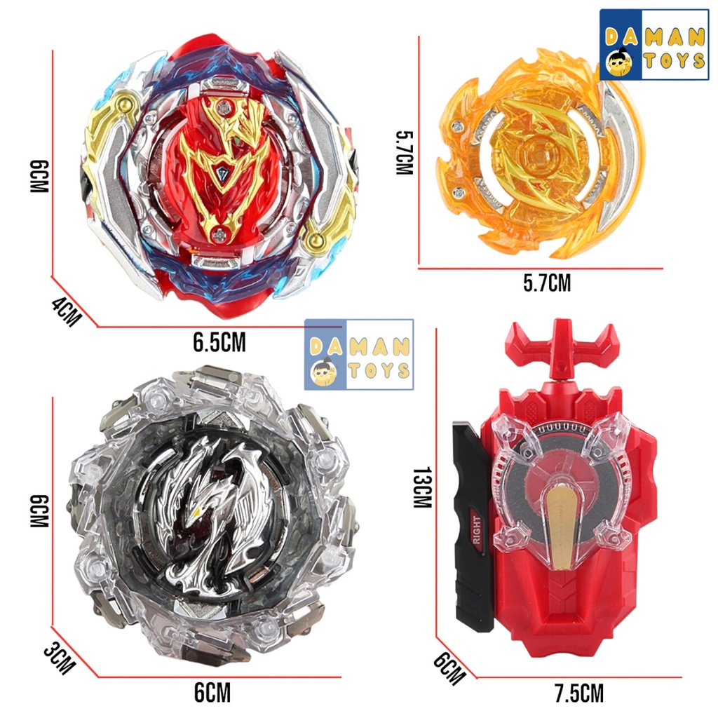 Mainan Gasing Beyblade 3in1 Superking Triple Booster Set Launcher Baru