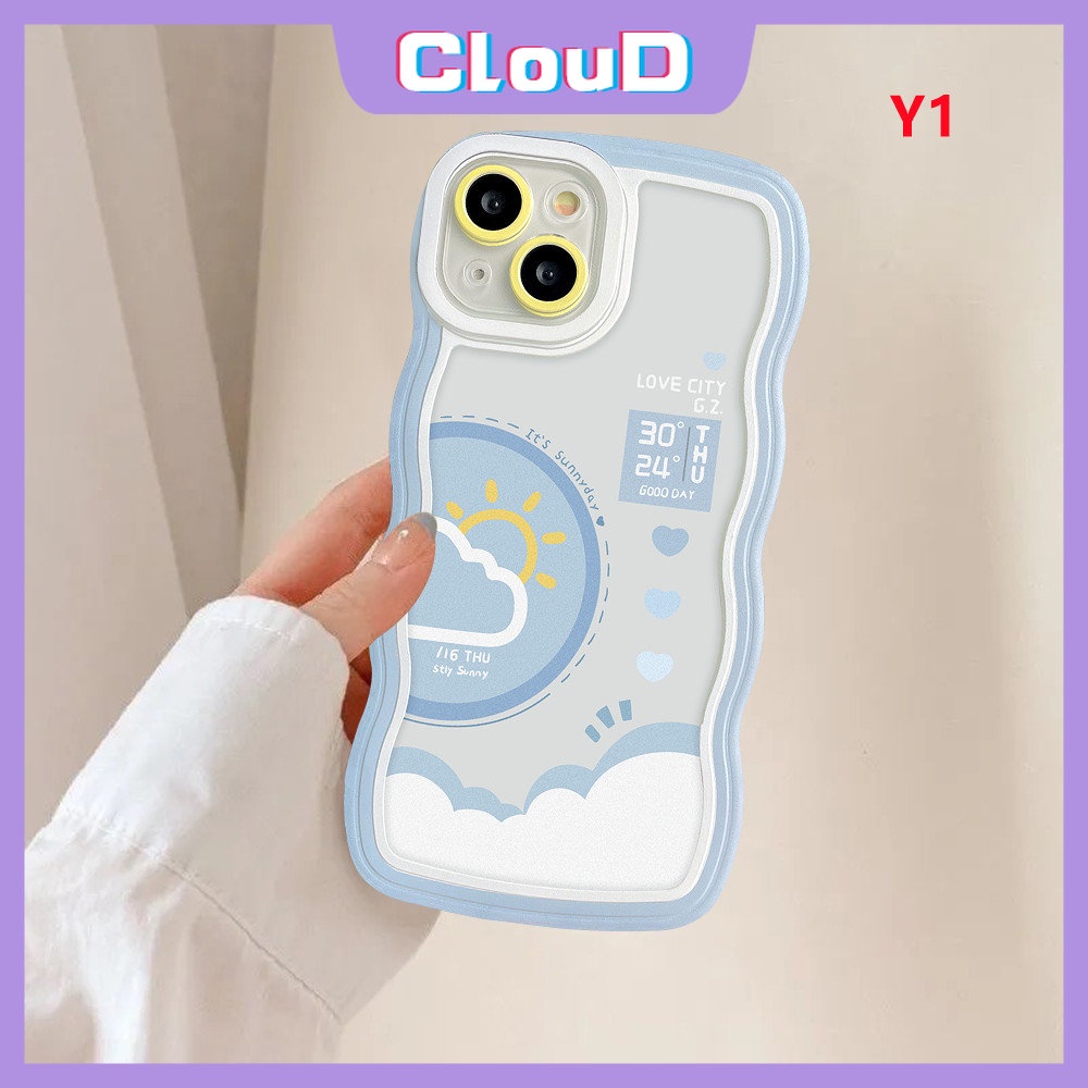 Wavy Edge Soft Tpu Couple Case Realme C35 C25Y C20 C11 9 Pro+C20A C11 C30 C3 C33 C25s C15 C21Y C17 C12 C25 8Pro 9 7 9i 7i 10 5 6i 8i 5i 8 Siang Malam Ramalan Cuaca Belakang Sarung