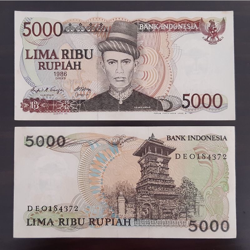 Uang kuno 5000 Rupiah Teuku Umar 1986