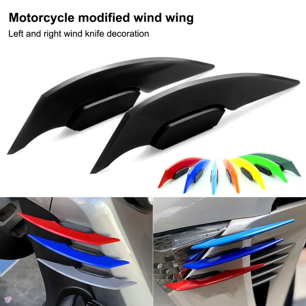 Wonder 1pasang Motor Front Fairing Fashion Spoiler Sayap Retrofit Decor Sticker Dekorasi Motor