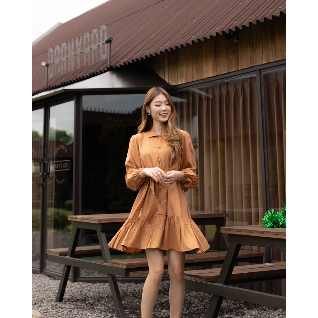 Christmas Ed | Caline Ruffle Dress / Dress Korean Wanita