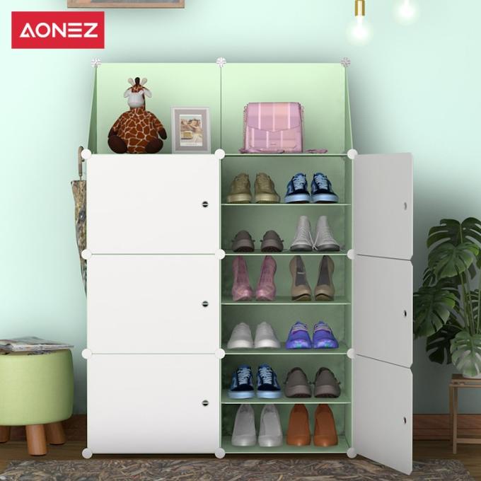 Aonez Rak Sepatu Anti Debu 2 Kolom 6/4 Layer Portable Serbaguna Kotak paling dicari