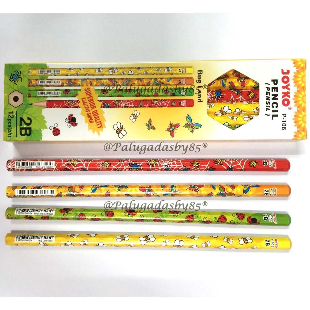 

Pensil JOYKO 2B P-106 Bug Land (1 Pak Isi 12 Pcs) / Pensil Joyko P-106 / Pensil Joyko P106 / Joyko Pencil P-106 / Joyko P 106