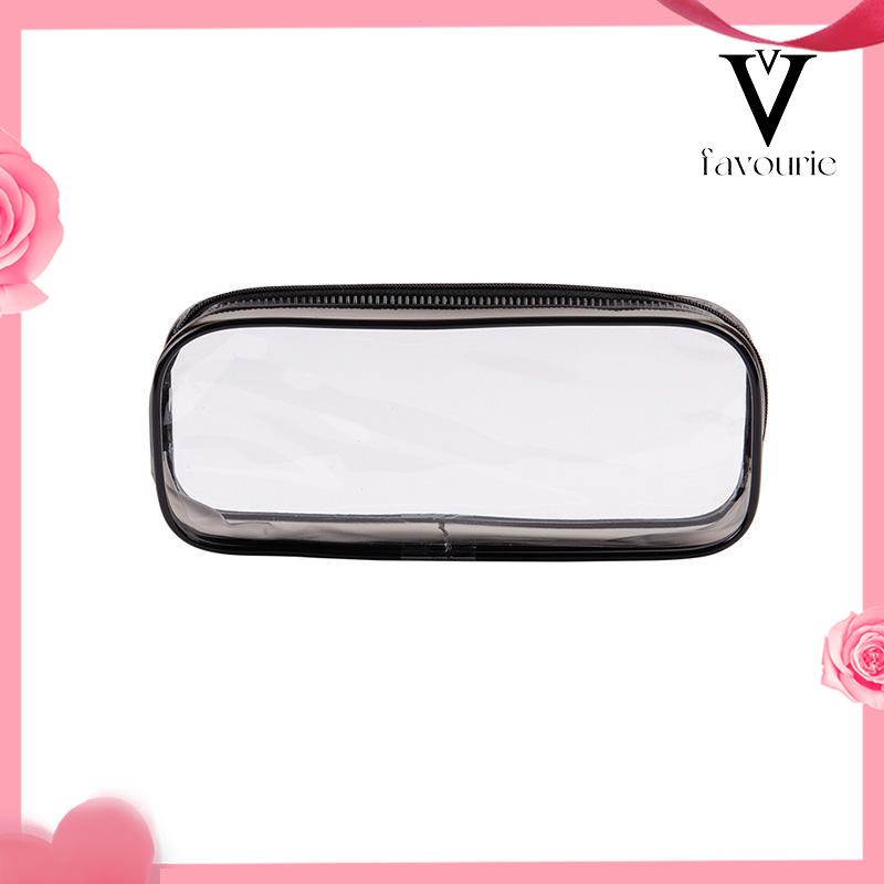 CODDecompression Primary Middle School Students Competition Rotating Pen Can Write Student Rotating PenTransparent PVC Student Stationery Zipper Pen Bag Travel Portable Toiletry Makeup Storage Bag-FA