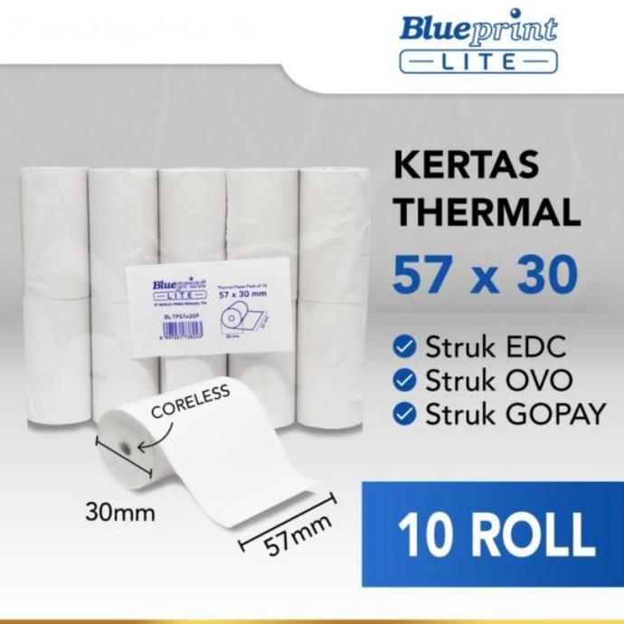 

BLUEPRINT KERTAS THERMAL / KASIR / STURK EDC 57 X 30 MM
