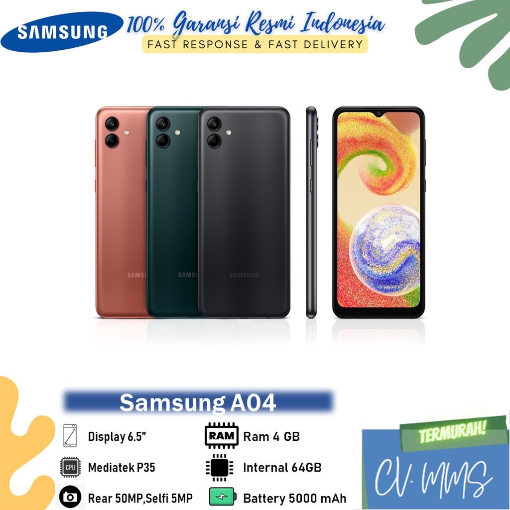 Samsung A04 4/64 GB - Garansi Resmi