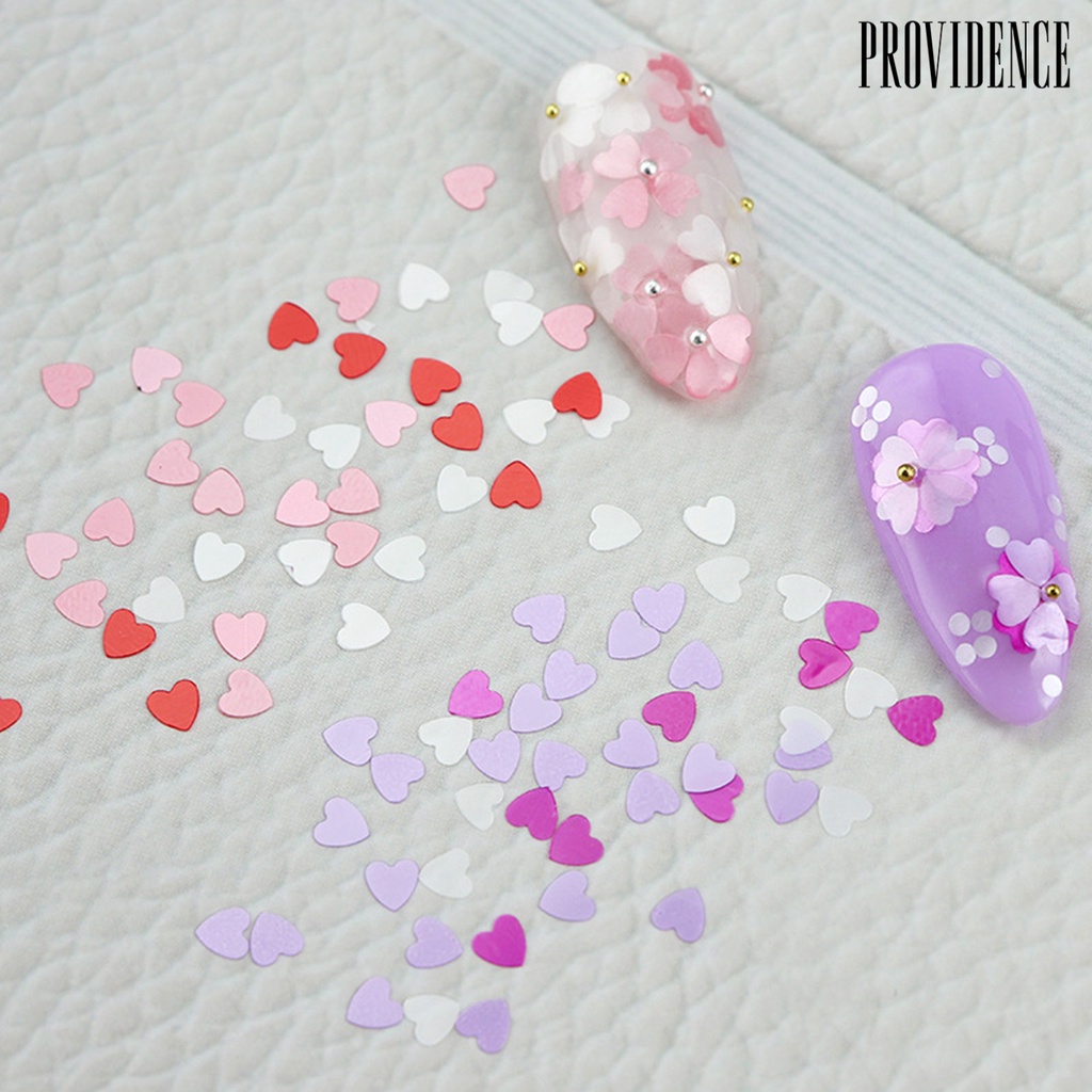 Providence 1kotak Kuku Serpihan 6kisi Tidak Luntur Dapat Dilepas Mudah Di Tempel Non-drop Berbentuk Hati Romantis Kuku Glitter Nail Art Aksesoris