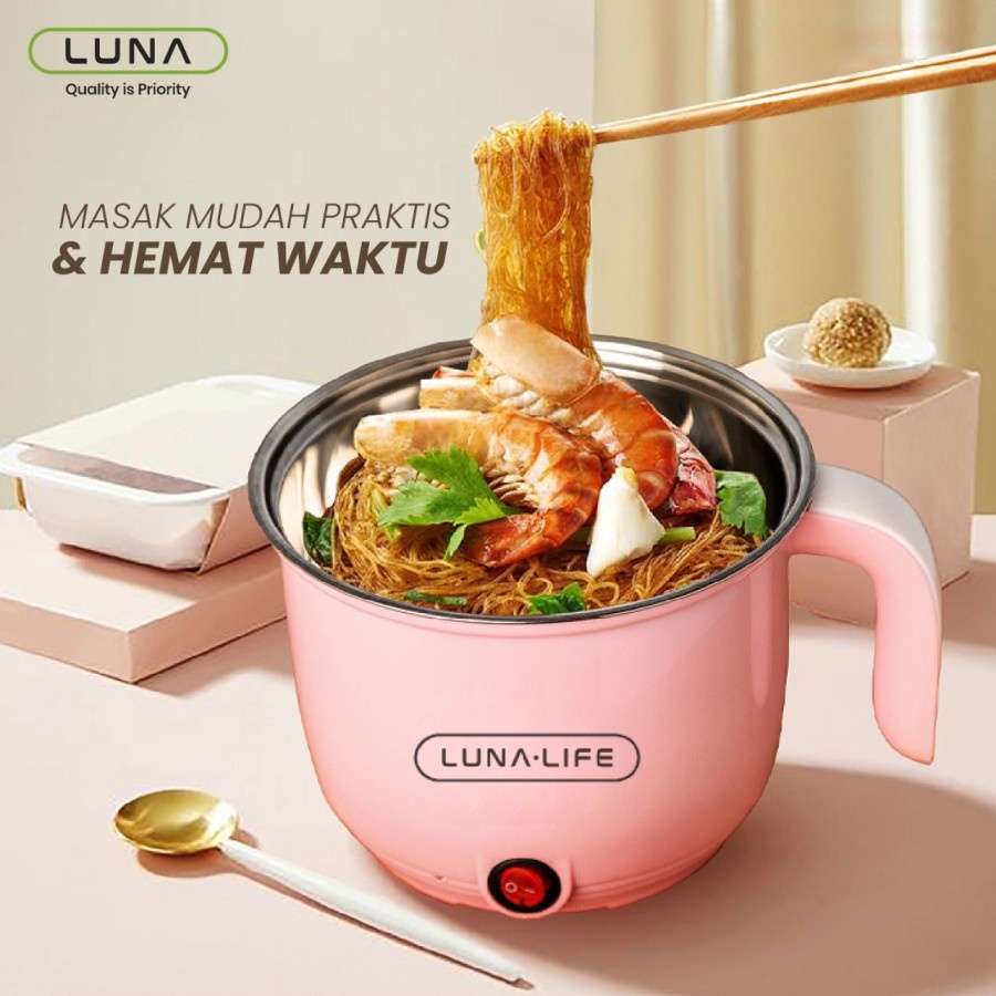 Panci Listrik Serbaguna Portable Electric Cooker Frying Pan 1.8L LUNA