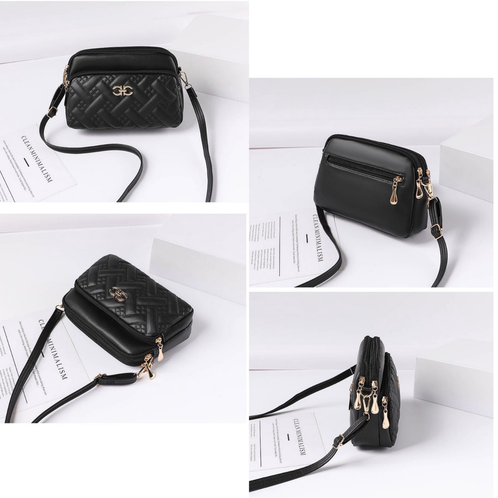 TAS SELEMPANG WANITA COASTAL PESTA IMPORT KULIT HITAM PREMIUM SLINGBAG TA715B5 KOREA REMAJA CEWEK KEKINIAN SHOULDER BAG BRANDED BATAM FASHION CASUAL SIMPLE