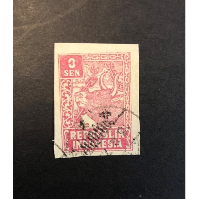 

✨NEW✨ - Perangko / Prangko Kuno Revolusi Jawa 3 Sen, USED PJ009