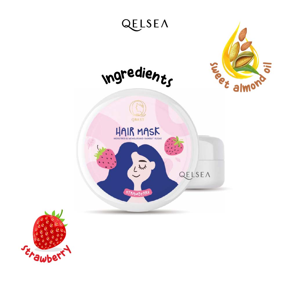 [HAIR MASK] Hair Mask STRAWBERRY 250 gr Masker Rambut QBAST