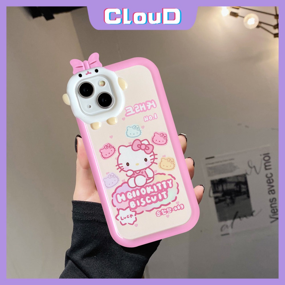 Lovely Kartun Hello Kitty Soft Case Realme C35 C12 C33 C30 C31 C25s C21Y C17 C3 C25 C11 C25Y C15 C21 C2 Realme 7i 6i 8 9 9Pro+8i 9i 7 8Pro 5i 5s 5 3D Bow Monster Lens Cover