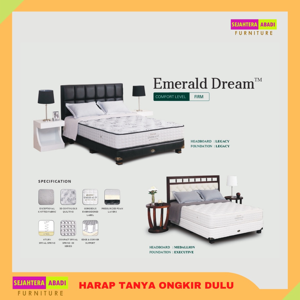 Guhdo springbed kasur orthopedic Emerald Dream Legacy Medallion Matras & Fullset