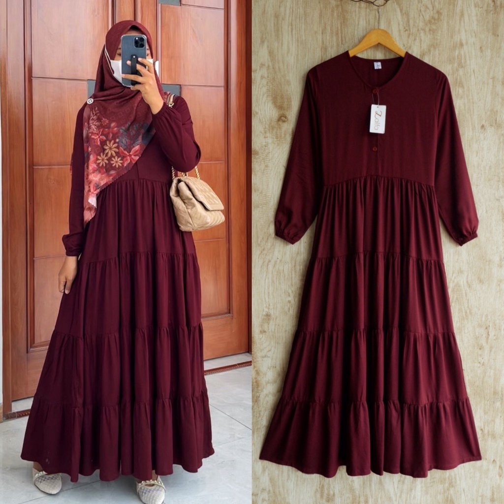 AYANA DRESS by ZALFA OUTFIT / dress polos/ gamis rayon