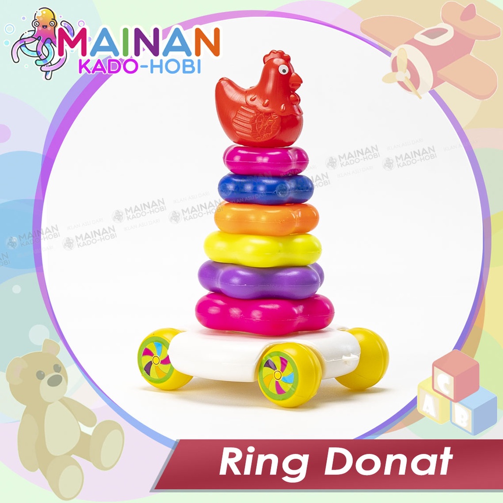 MAINAN ANAK EDUKASI STACKING DONAT SUSUN RING TOWER