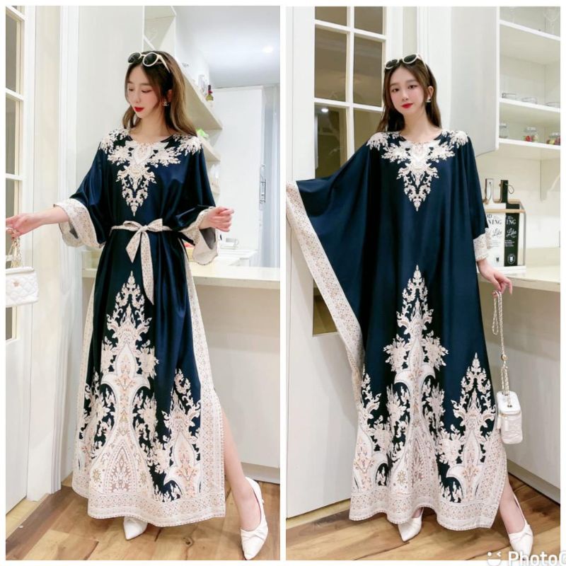 GAMIS KAFTAN IMPORT EDISI HITAM / GAMIS PESTA / GAUN PESTA IMPORT