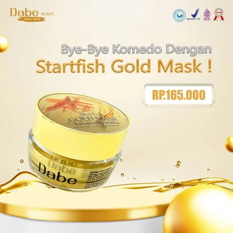 STARFISH GOLD MASK MASKER DABE BEAUTE DABEBEAUTE SKINCARE BY BELLA SHOFIE