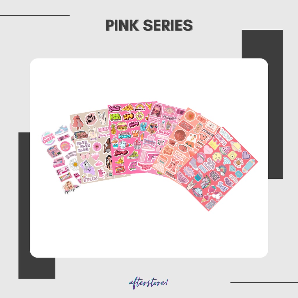 

PAKET 6 LEMBAR STIKER PINK SERIES | STIKER PACK PINK | STICKER TUMBLR AESTHETIC | STIKER HP LAPTOP