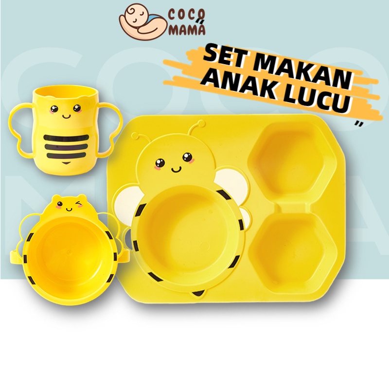 [Barang spot] PERALATAN MAKAN ANAK KARAKTER LEBAH/ SUMPIT SENDOK GARPU CANGKIR ANAK/ PIRING MAKAN ANAK/ MANGKUK ANAK