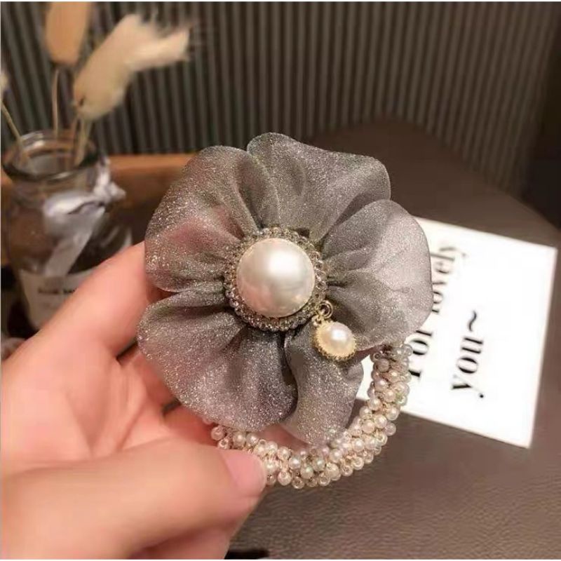 ikat rambut bunga mutiara/Ikat rambut koreaJepitan Cantik Pita/Jedai Pita Cantik /jedai cantik korea
