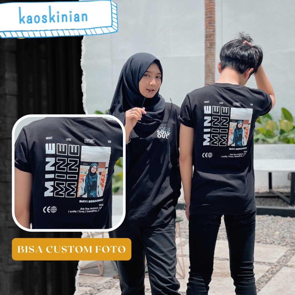 Jual Baju Kaos Custom Foto Mine Bucin Streetwear Aesthetic Premium