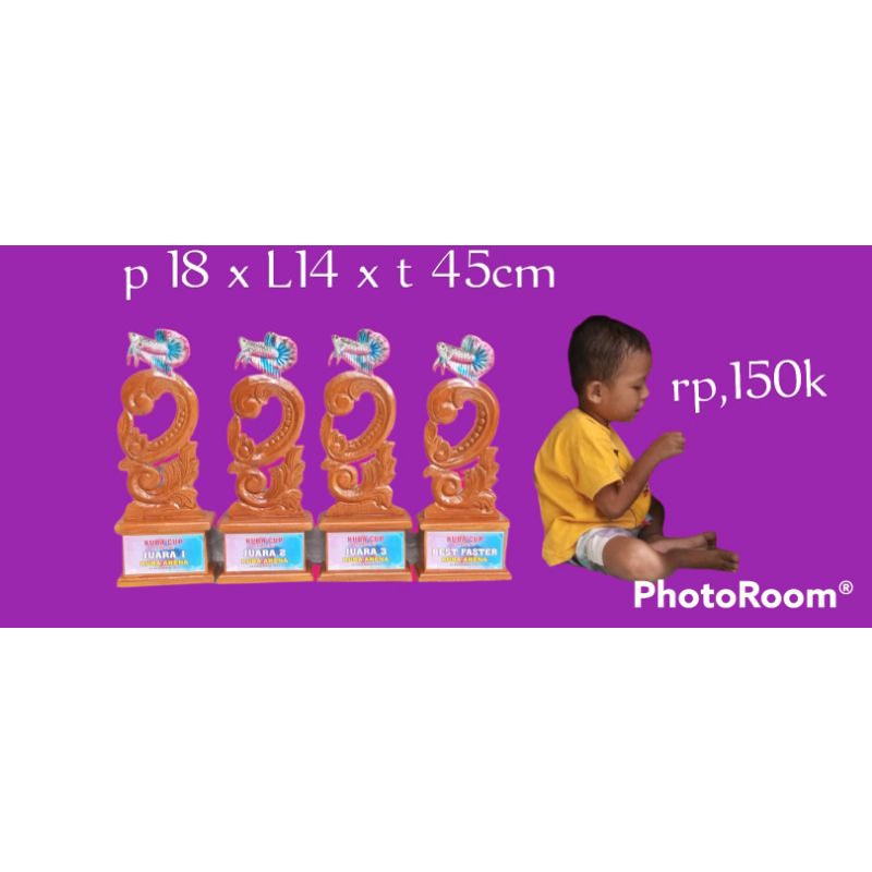 piala kayu ikan cupang