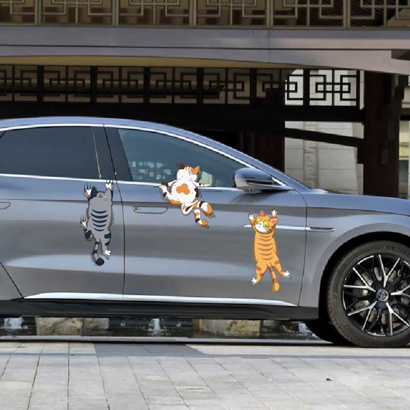 Lucu Kucing Peliharaan Stiker Mobil Climbing Cats Animal Styling Decals Perekat Cute Car Vinyl Cat Sticker Body Dekorasi Stiker