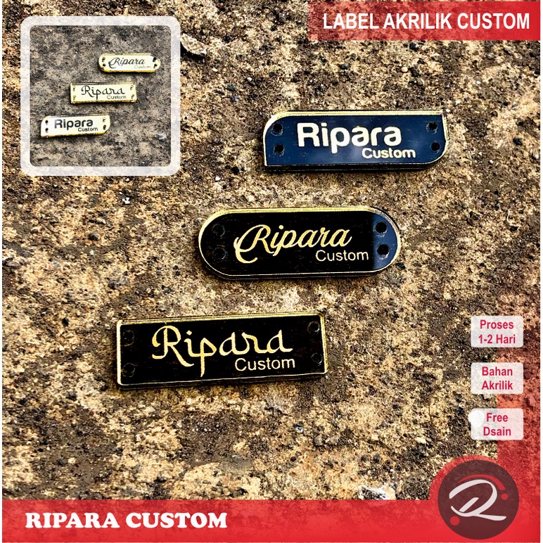 (ISI 50PCS) label akrilik premium . label hijab tulisan hitam . label akrilik mirror . label mukena