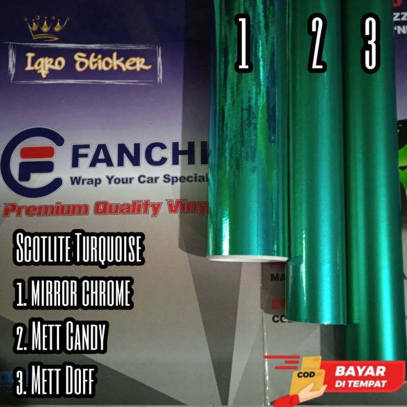 Sticker Scotlite Hijau toska Skotlet Motor Hijau Tosca Stiker Scotlet Hijau Toska Candy Doff dan Chr