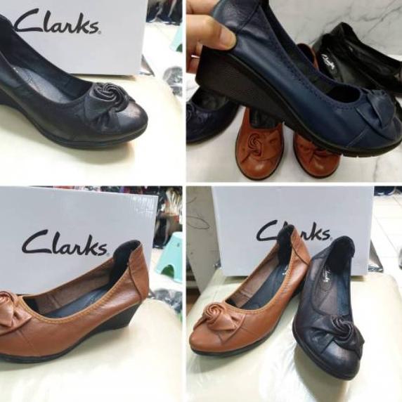 Harga Termuraah Sepatu Wanita / clarks wedges 1188 ulir 5cm /sepatu clarks wedges ulir lengkap box