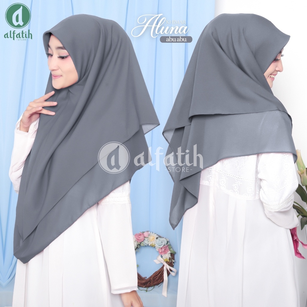 Khimar Aluna 2 Layer Hijab Khimar Instan Non Pet Diamond Jilbab Instan Tanpa Pet Full Double Dua 2 Layer Jumbo bahan Diamond