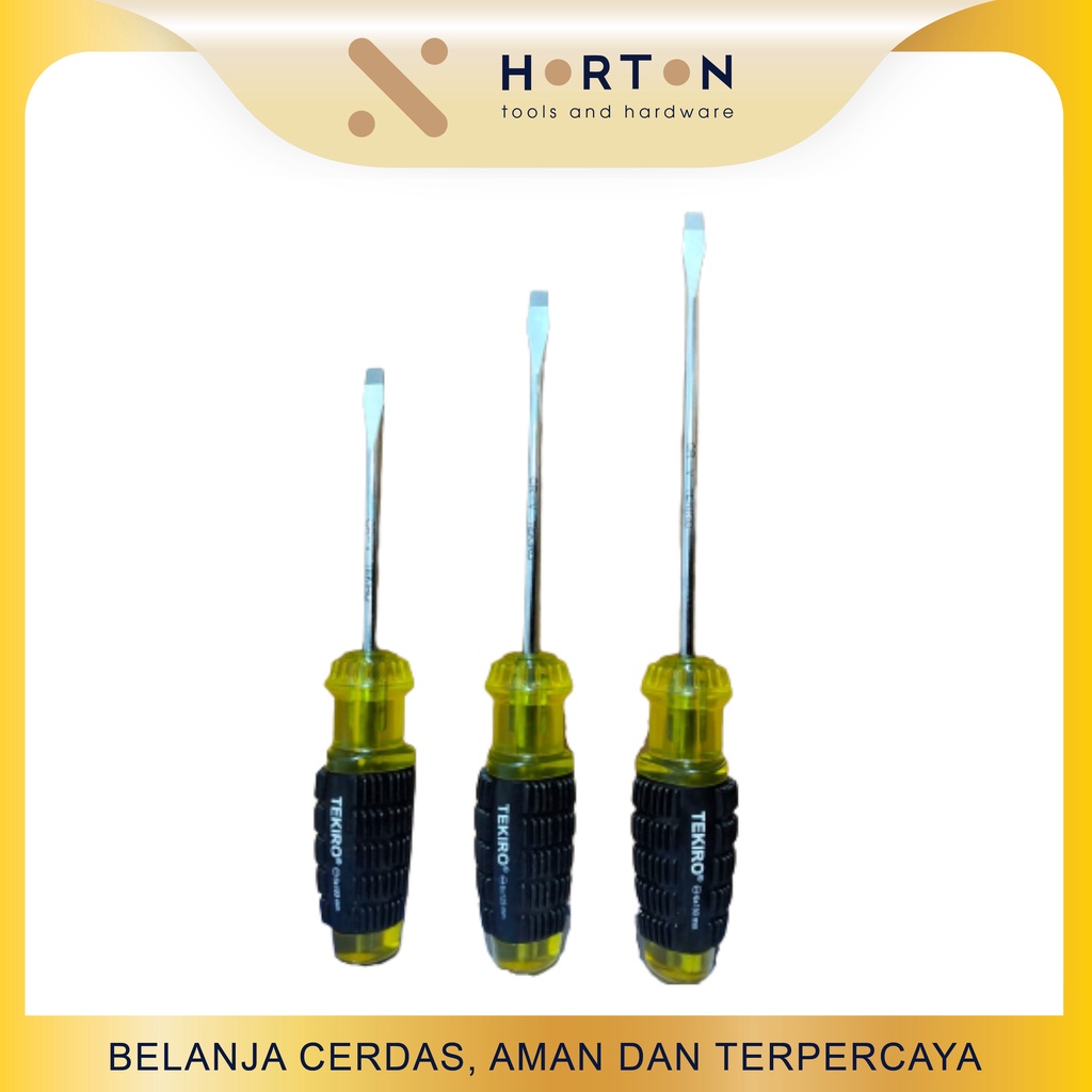 TEKIRO Obeng  Plat Gagang Karet / Obeng Magnet / Screwdriver Magnet