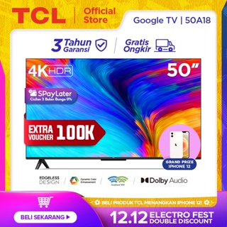 TCL 50A18 - 50 inch Google TV - 4K UHD - Dolby Audio - Google Assistant - Netflix/Youtube - 50A18
