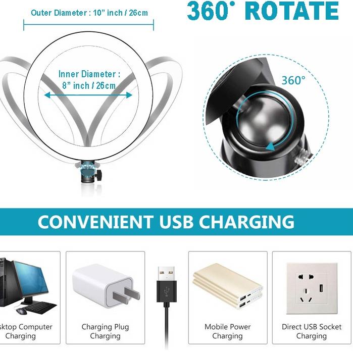 Harga Irit Selfie Ring Light 10&quot;inch 26cm Lampu Ring LED Soft Light Premium R26