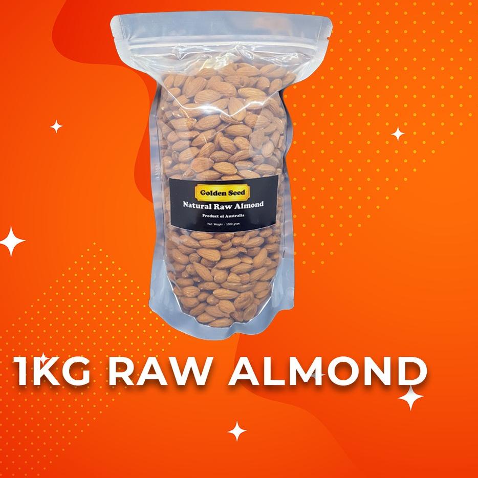 

KACANG ALMOND MENTAH UTUH 1 KG PREMIUM - NATURAL RAW ALMOND WHOLE 1000 gr ペ