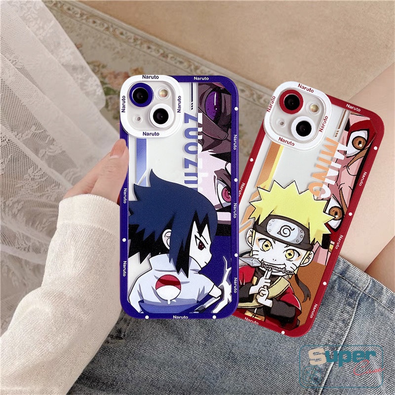 IPHONE Casing NARUTO Anime Kartun Kompatibel Untuk Iphone14 11 12 13 Pro Max 7Plus 8Plus XR X XS Max 6 6s 8 7 Plus SE 2020 Shockproof Angel Eyes Cute Sasuke Dan Shikamaru Soft TPU Cover