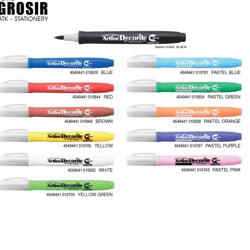 

[X-Q2Q] ☛] EDF-F Artline Decorite Brush Pen Pena Kuas Warna Spidol Kaligrafi Art Marker Lettering Calligraphy Timbul-trending