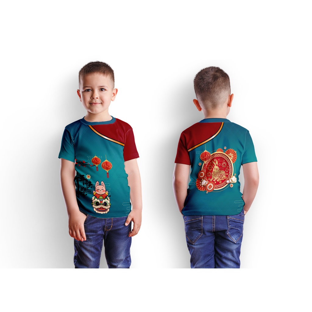 Baju Imlek Anak Laki Laki 2022 Shio Macan Kaos Imlek Tahun Baru Cina FULL PRINTING - 06