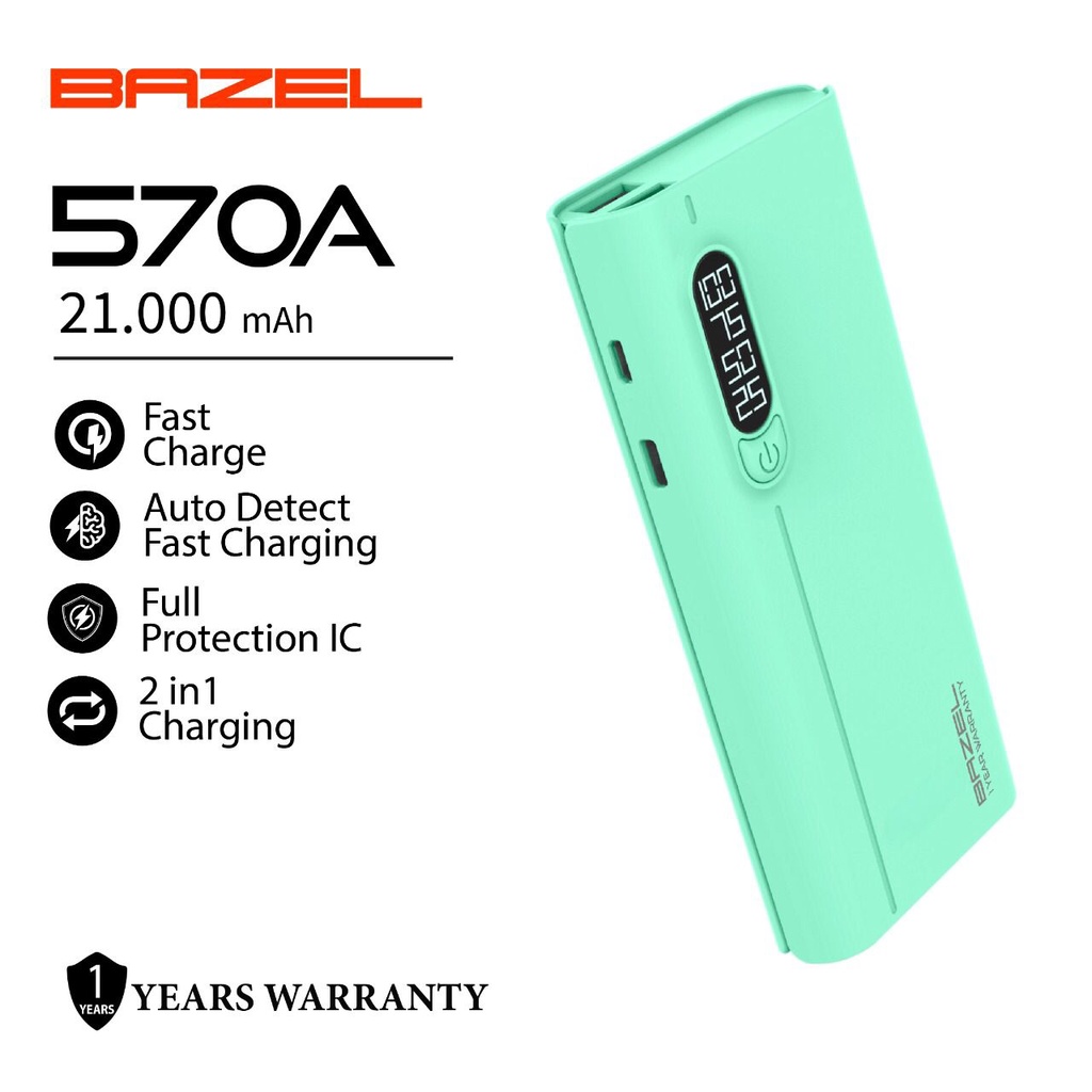 Bazel 570 Series Powerbank 20000 mAh Small Power Bank Garansi Resmi 1 Tahun