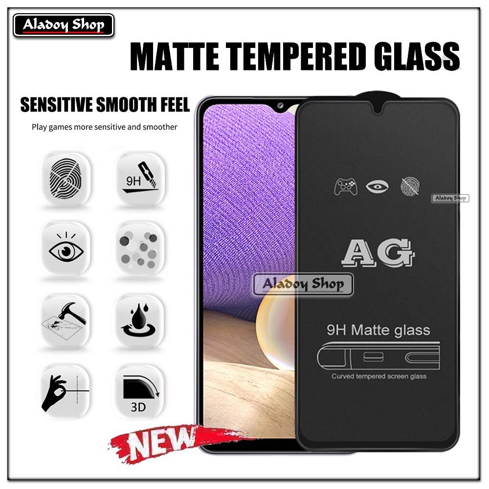 Paket 3IN1 Tempered Glass Layar Matte Anti Glare Samsung A32 5G Free Tempered Glass Camera dan Skin Carbon