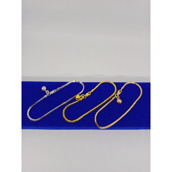 gelang tangan perempuan model Milano kaca 1 bel  perak 925 asli lapis emas putih - perhiasan gelang tangan silver 925 terbaru