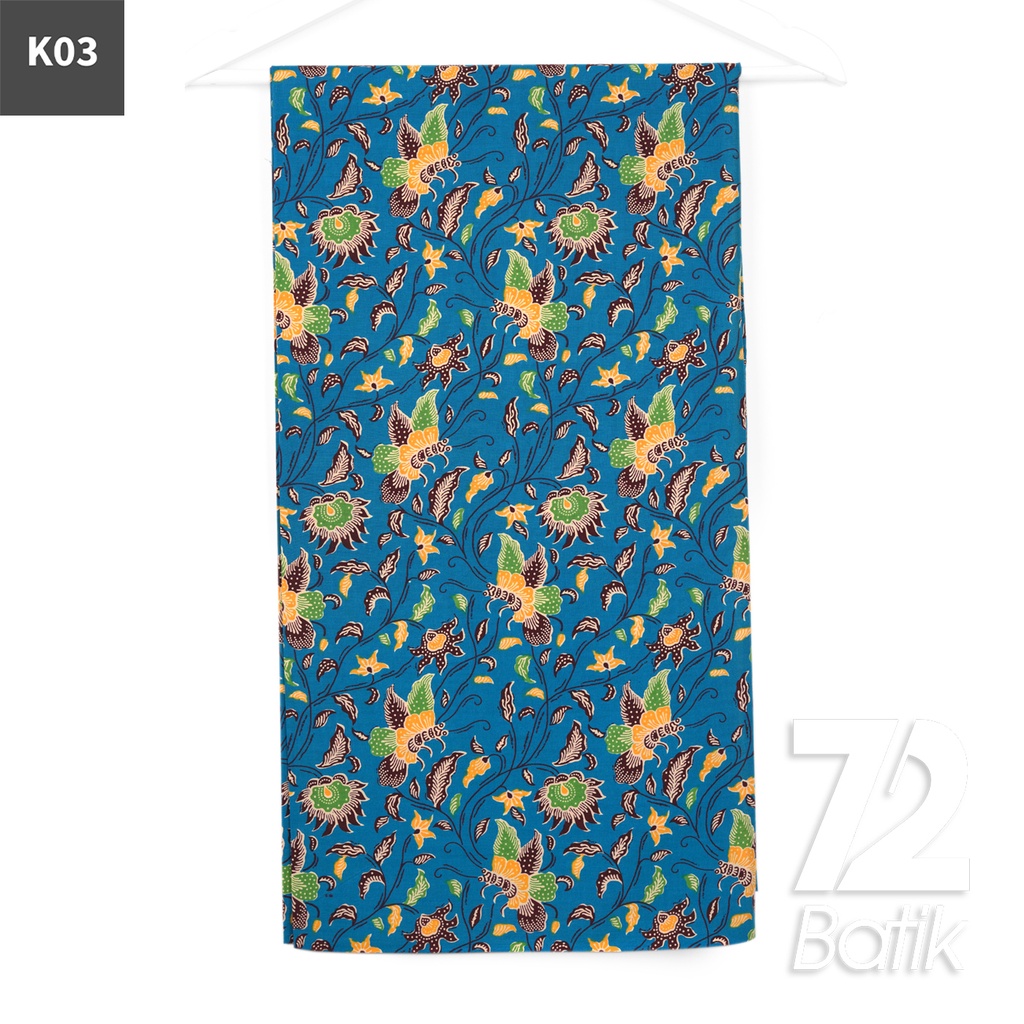 KAIN BATIK KATUN Premium Motif Kembang Kupu Warna Biru 723003 Cap 72IL Jarik Jarit Samping Kebat Panjang Batik Katun Modern Premium Bahan Seragam Batik Pernikahan Kantor Keluarga Murah Kamen Jadi Batik Bali Lembaran