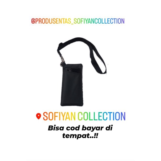 Tas HP kalung leher pria wanita/dompet kartu waterproof