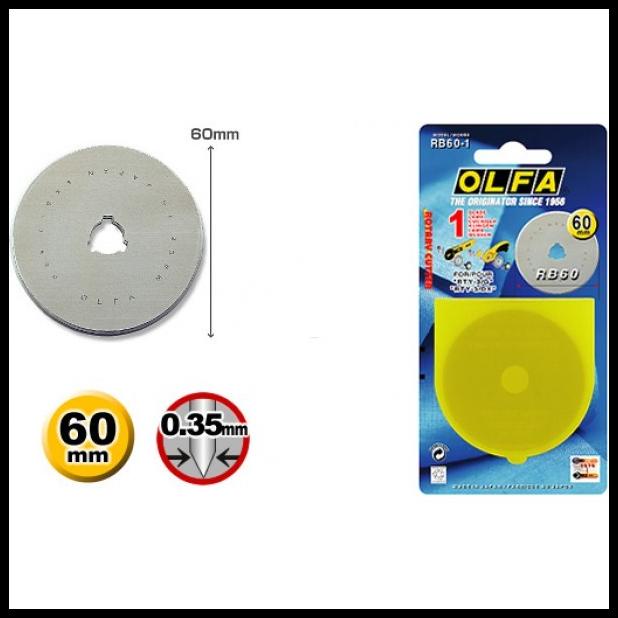 

Rotery Cutter Spare Blade Dia 60Mm Olfa Rb60-1 1Pc Refill Rotary Blade