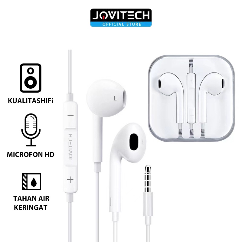 Jual Jovitech Earphone in Ear Earbuds Silikon Kabel Noise Cancelling