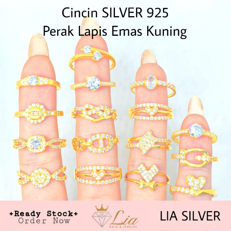 Cincin SILVER 925 - Perak Lapis Emas Kuning